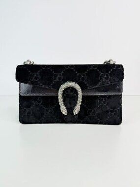 Gucci Dionysus Small GG Velvet Crystal Tiger Head Chain Shoulder Bag